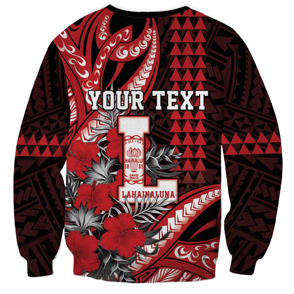 Personalized Hawaii Lahainaluna High School Sweatshirt Tribal Tattoo With Hibiscus Flowers