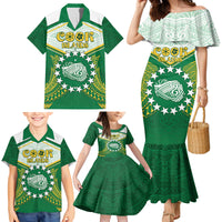 Personalised Cook Islands Ra o te Ui Ariki Family Matching Mermaid Dress and Hawaiian Shirt Polynesian Pattern