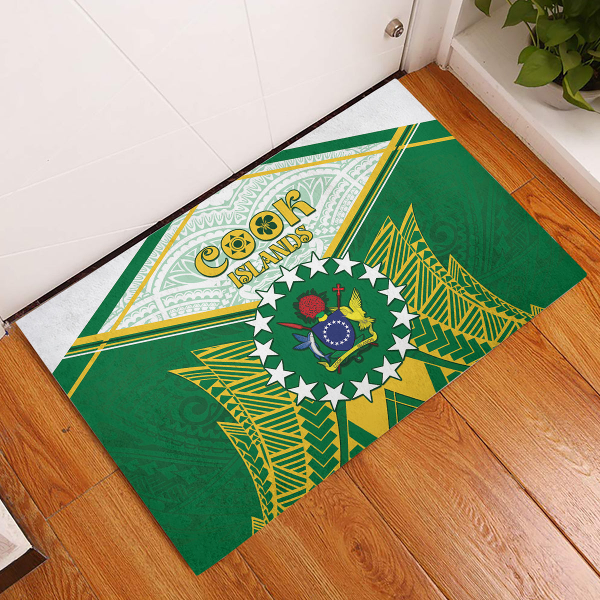 Cook Islands Ra o te Ui Ariki Rubber Doormat Polynesian Pattern