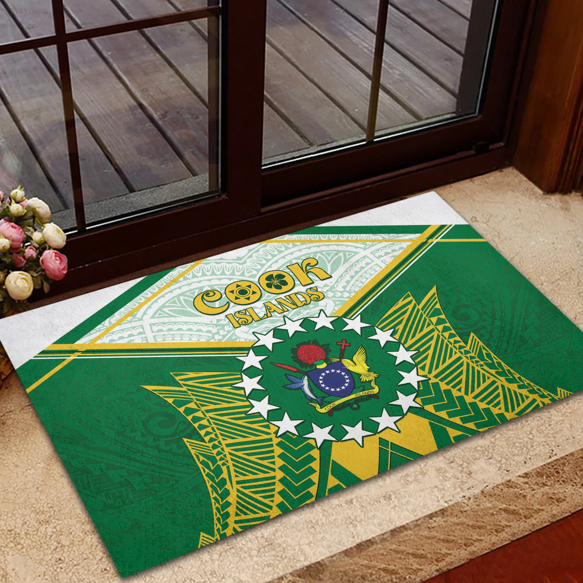 Cook Islands Ra o te Ui Ariki Rubber Doormat Polynesian Pattern