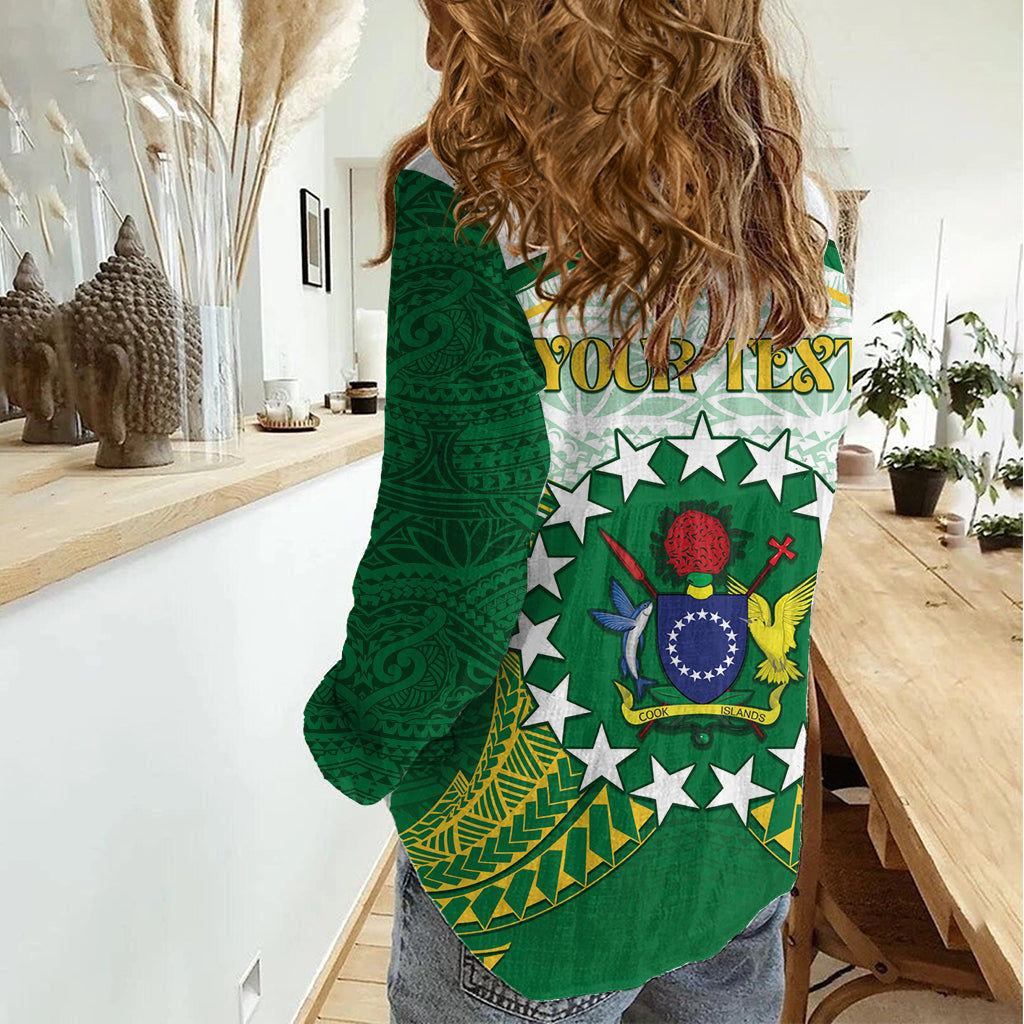 Personalised Cook Islands Ra o te Ui Ariki Women Casual Shirt Polynesian Pattern