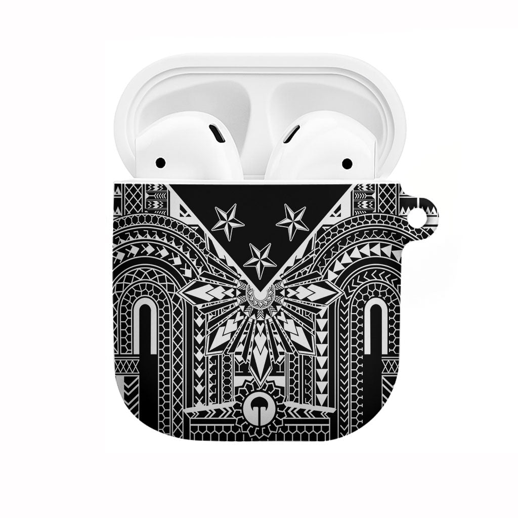 Black Philippines Sun Star AirPods Case Igorot Tribal Inspiration LT05 Black - Polynesian Pride