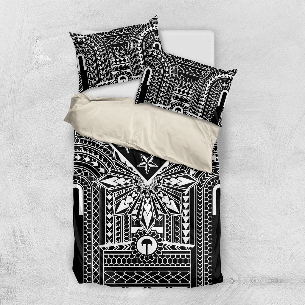 Black Philippines Sun Star Bedding Set Igorot Tribal Inspiration LT05 US Twin 172cm x 218cm Black - Polynesian Pride
