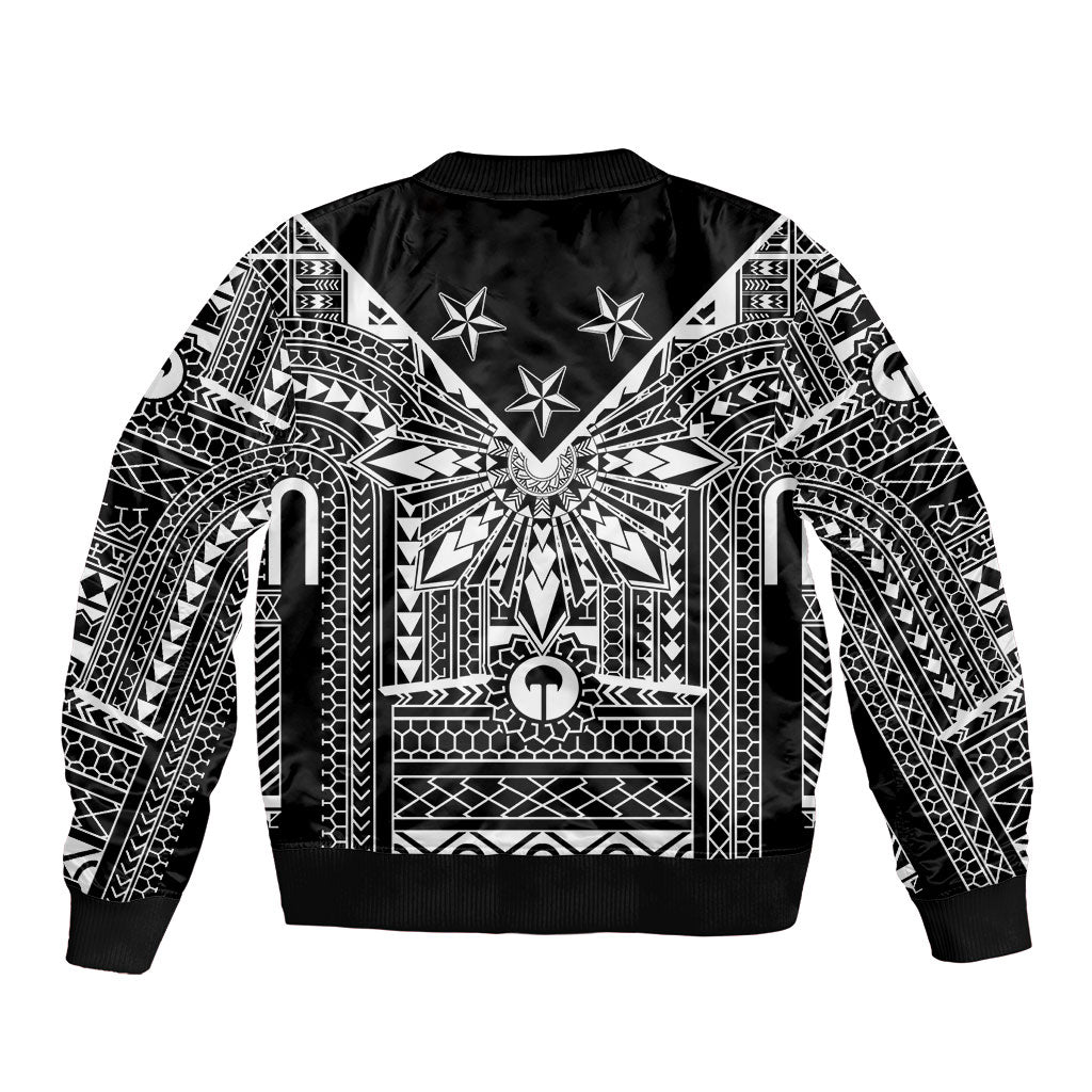 Black Philippines Sun Star Bomber Jacket Igorot Tribal Inspiration LT05 - Polynesian Pride