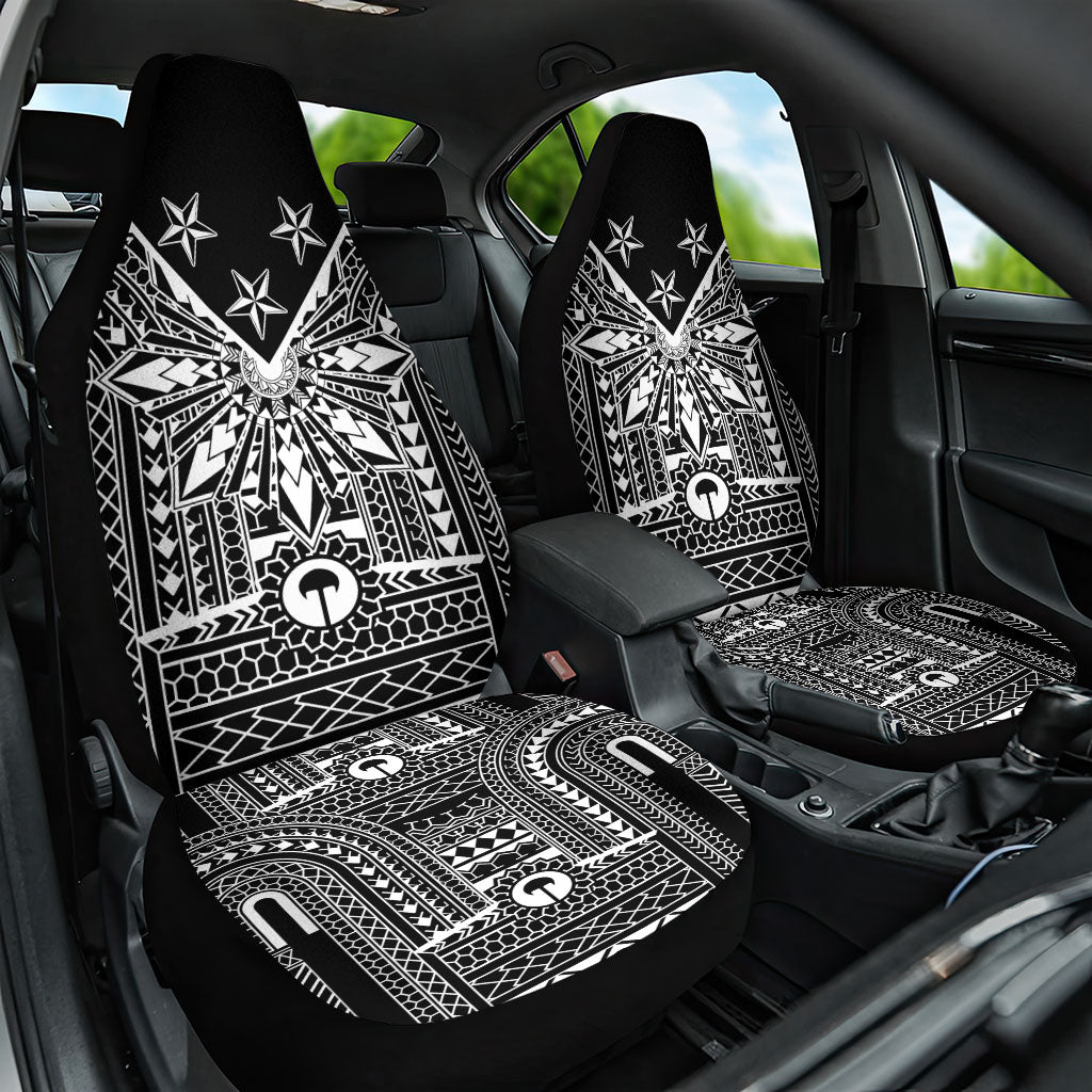 Black Philippines Sun Star Car Seat Cover Igorot Tribal Inspiration LT05 One Size Black - Polynesian Pride