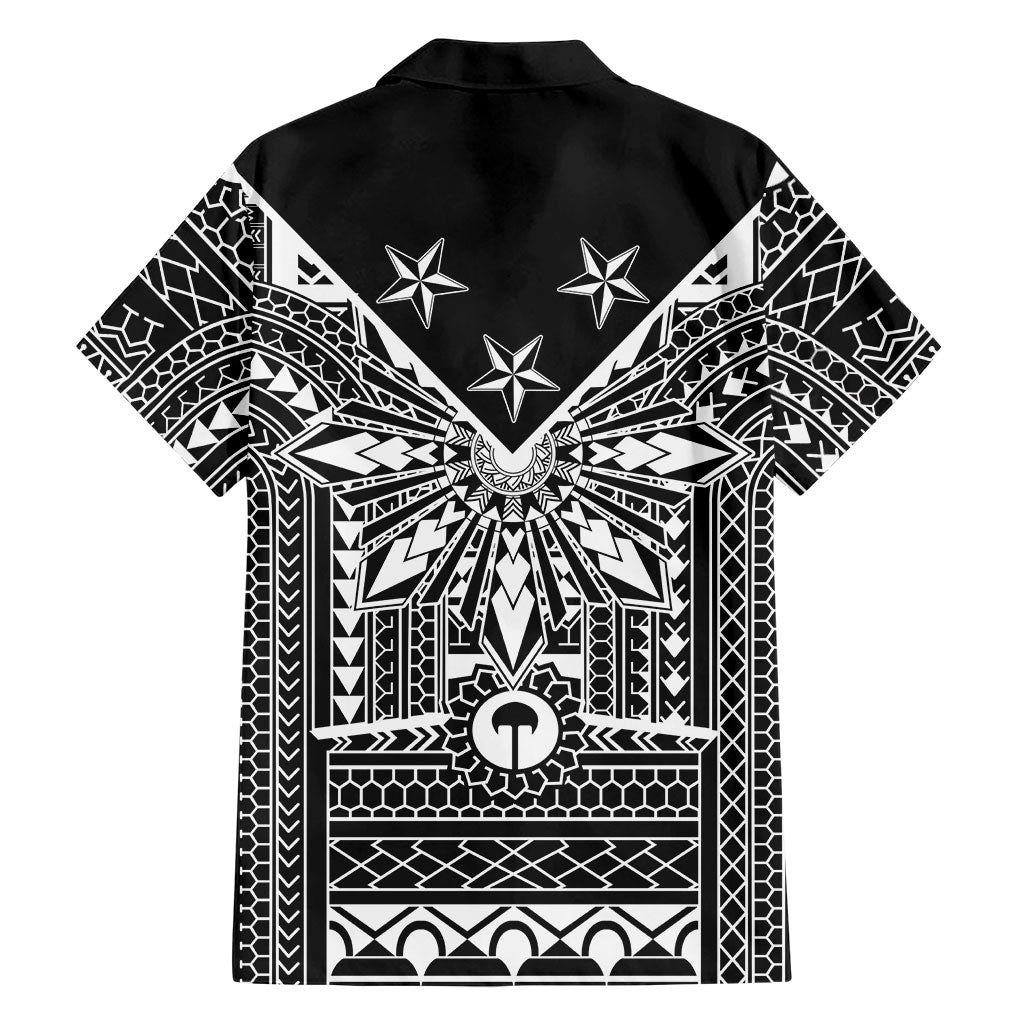 Black Philippines Sun Star Family Matching Off The Shoulder Long Sleeve Dress and Hawaiian Shirt Igorot Tribal Inspiration LT05 - Polynesian Pride