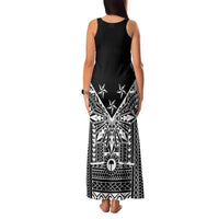 Black Philippines Sun Star Family Matching Tank Maxi Dress and Hawaiian Shirt Igorot Tribal Inspiration LT05 - Polynesian Pride