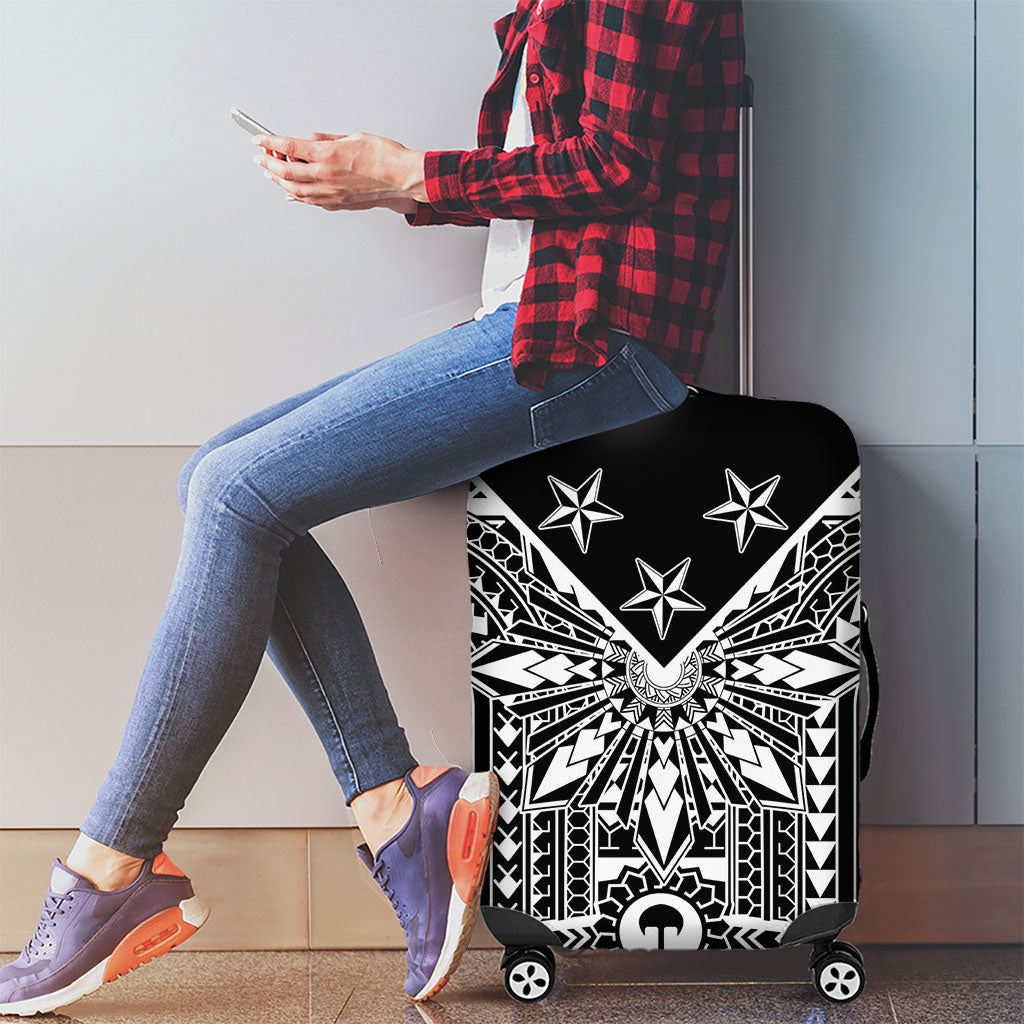 Black Philippines Sun Star Luggage Cover Igorot Tribal Inspiration LT05 - Polynesian Pride