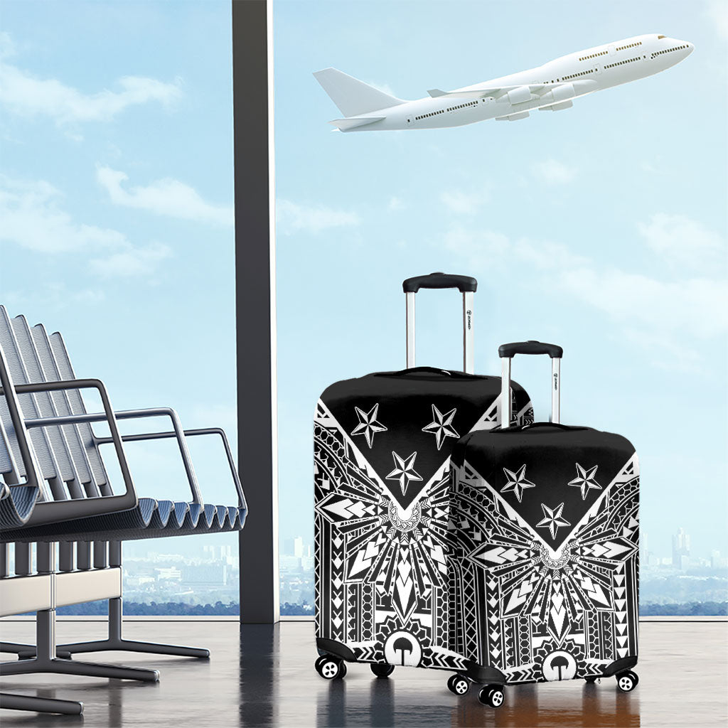 Black Philippines Sun Star Luggage Cover Igorot Tribal Inspiration LT05 - Polynesian Pride