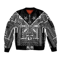 Black Philippines Sun Star Sleeve Zip Bomber Jacket Igorot Tribal Inspiration LT05 Unisex Black - Polynesian Pride