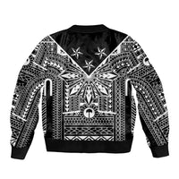 Black Philippines Sun Star Sleeve Zip Bomber Jacket Igorot Tribal Inspiration LT05 - Polynesian Pride