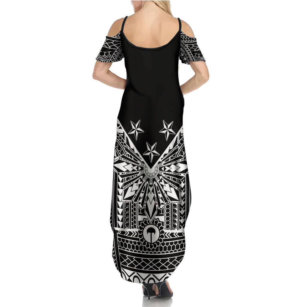 Black Philippines Sun Star Summer Maxi Dress Igorot Tribal Inspiration LT05 - Polynesian Pride
