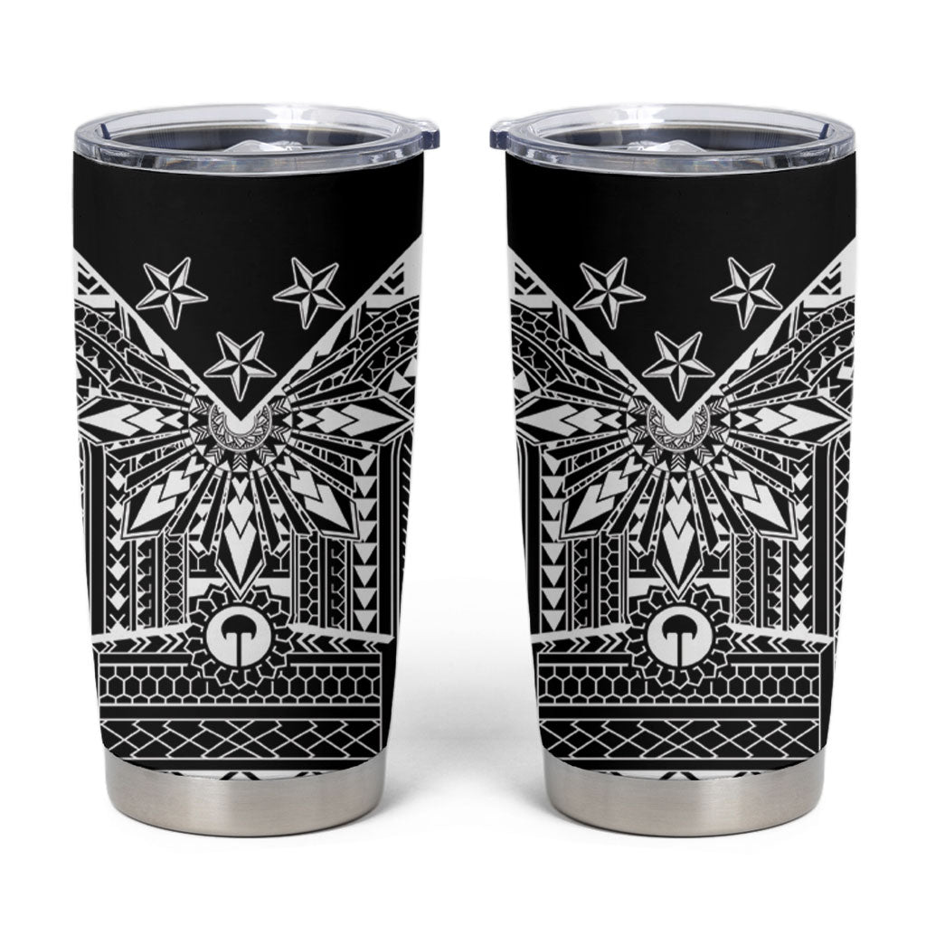 Black Philippines Sun Star Tumbler Cup Igorot Tribal Inspiration LT05 Black - Polynesian Pride