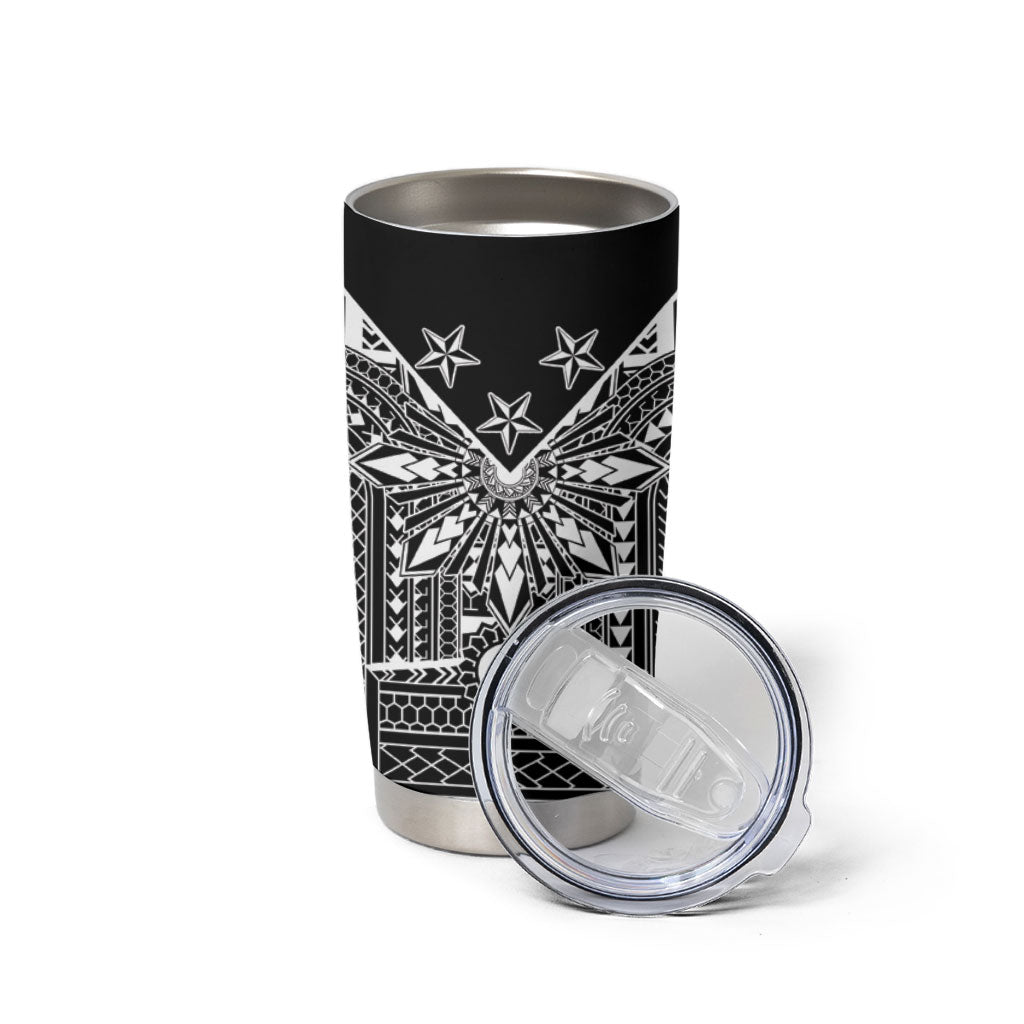 Black Philippines Sun Star Tumbler Cup Igorot Tribal Inspiration LT05 - Polynesian Pride