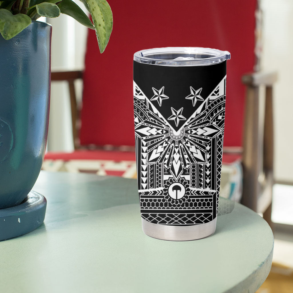 Black Philippines Sun Star Tumbler Cup Igorot Tribal Inspiration LT05 - Polynesian Pride