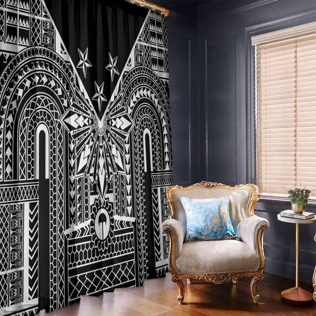 Black Philippines Sun Star Window Curtain Igorot Tribal Inspiration LT05 - Polynesian Pride