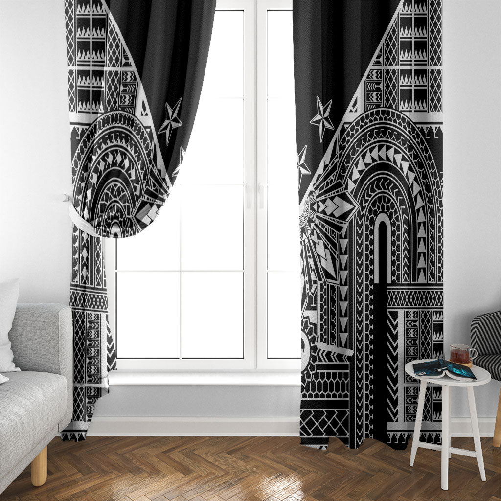 Black Philippines Sun Star Window Curtain Igorot Tribal Inspiration LT05 - Polynesian Pride