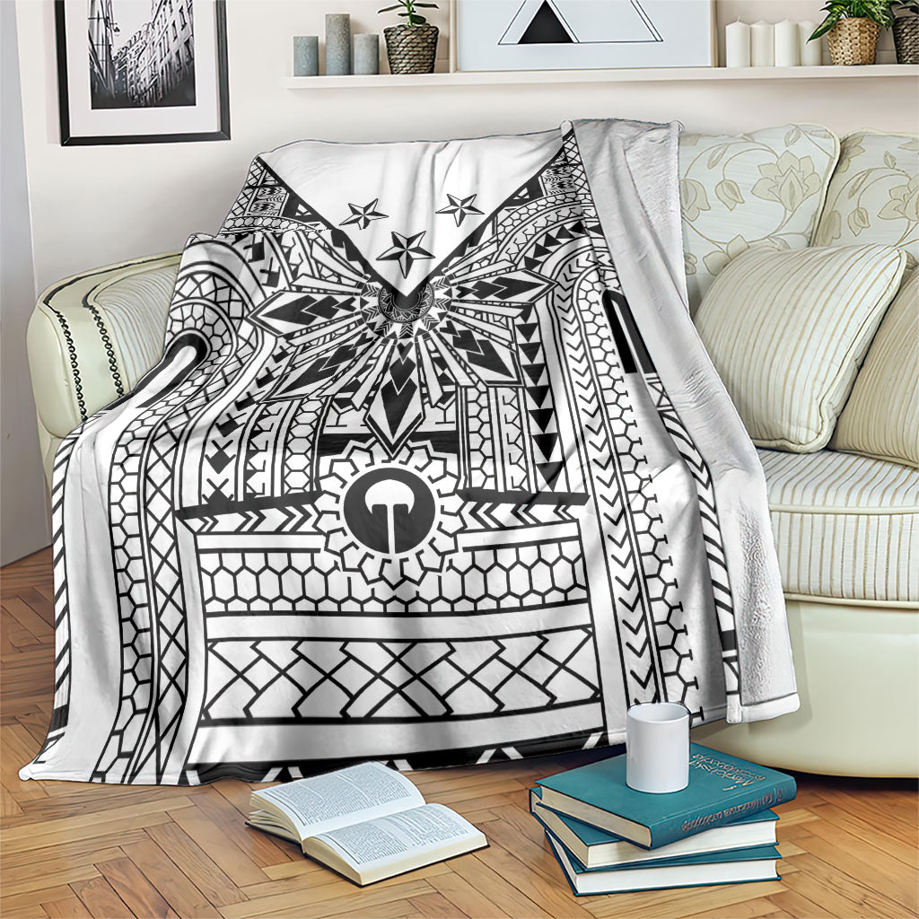 White Philippines Sun Star Blanket Igorot Tribal Inspiration LT05 White - Polynesian Pride