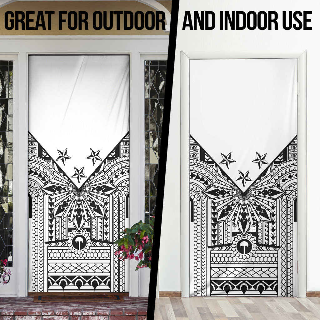 White Philippines Sun Star Door Cover Igorot Tribal Inspiration LT05 - Polynesian Pride