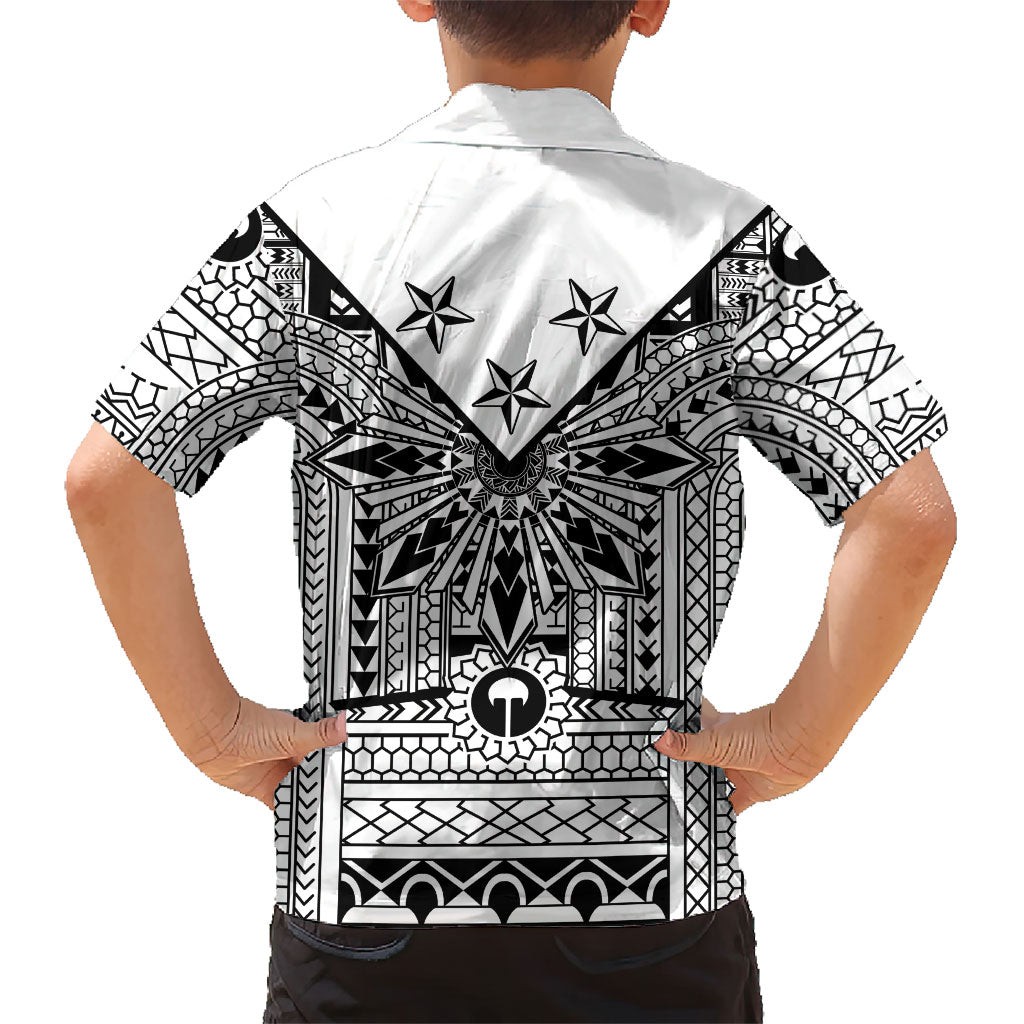 White Philippines Sun Star Family Matching Summer Maxi Dress and Hawaiian Shirt Igorot Tribal Inspiration LT05 - Polynesian Pride