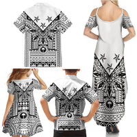 White Philippines Sun Star Family Matching Summer Maxi Dress and Hawaiian Shirt Igorot Tribal Inspiration LT05 - Polynesian Pride