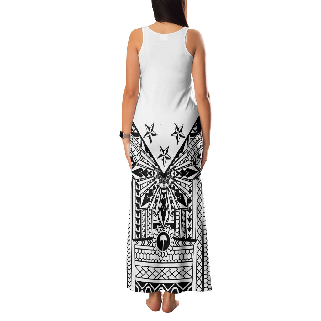 White Philippines Sun Star Family Matching Tank Maxi Dress and Hawaiian Shirt Igorot Tribal Inspiration LT05 - Polynesian Pride