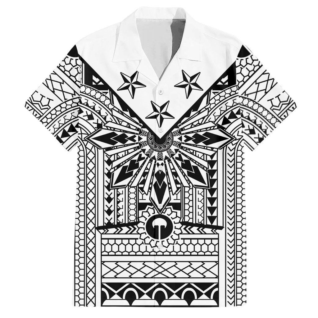 White Philippines Sun Star Hawaiian Shirt Igorot Tribal Inspiration LT05 White - Polynesian Pride
