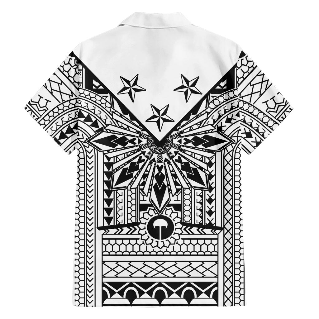 White Philippines Sun Star Hawaiian Shirt Igorot Tribal Inspiration LT05 - Polynesian Pride