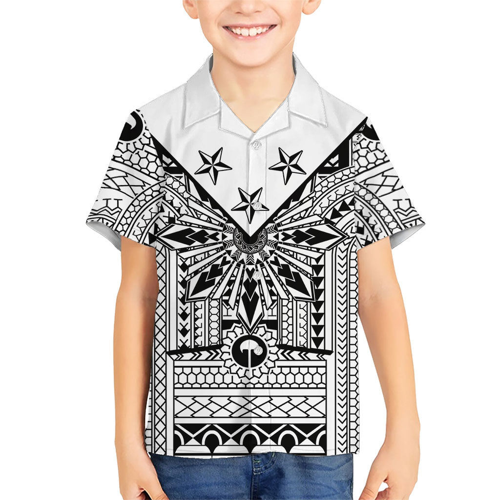 White Philippines Sun Star Hawaiian Shirt Igorot Tribal Inspiration LT05 - Polynesian Pride