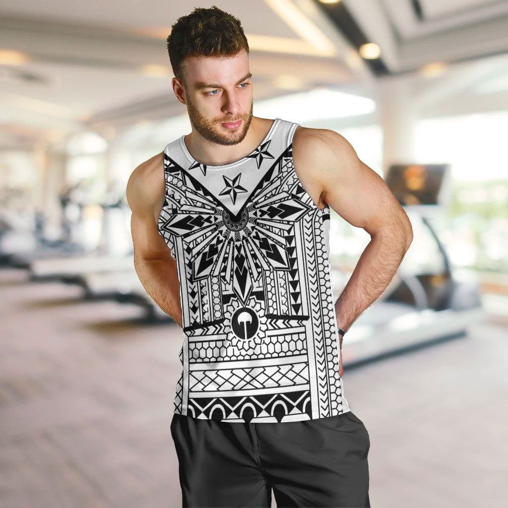 White Philippines Sun Star Men Tank Top Igorot Tribal Inspiration LT05 White - Polynesian Pride