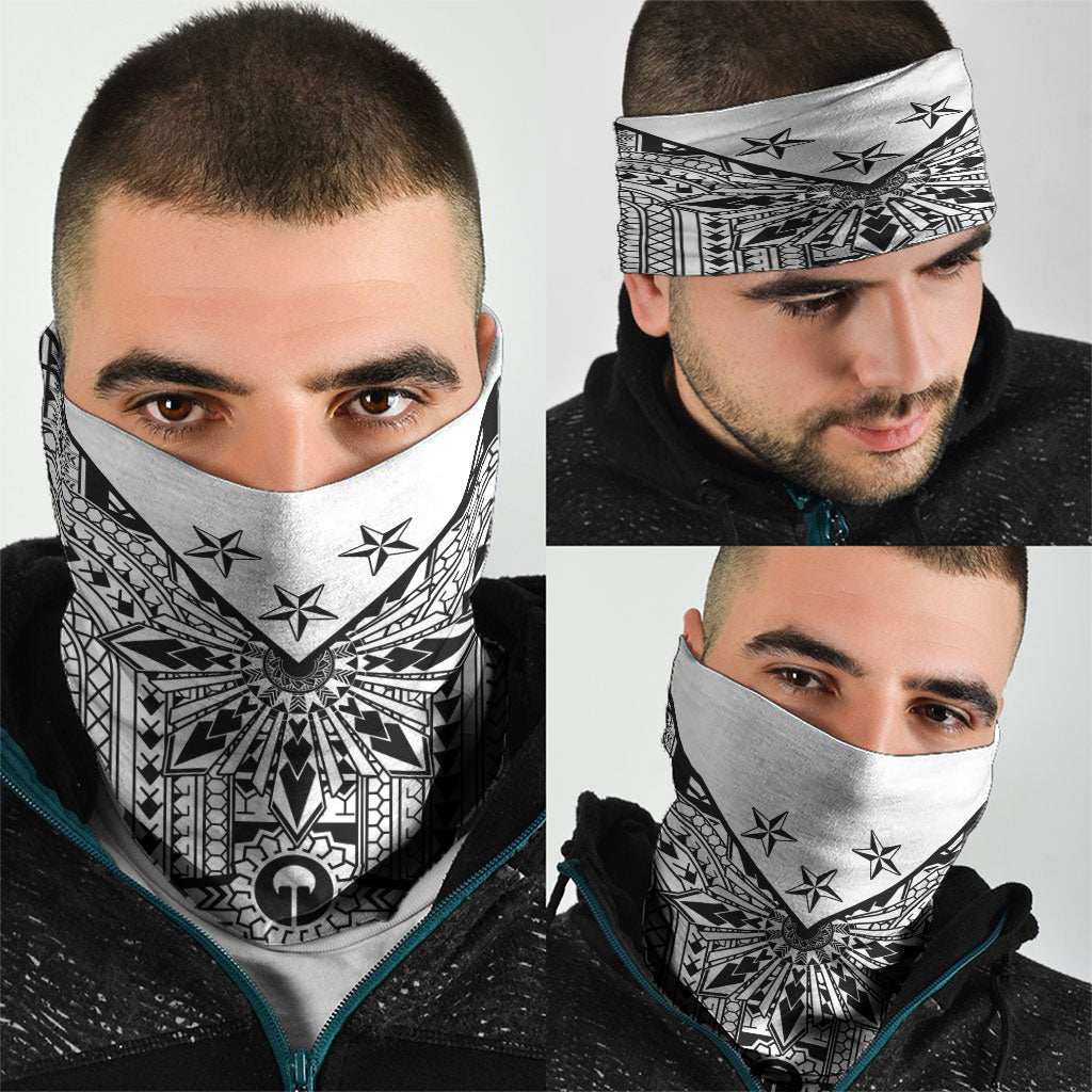 White Philippines Sun Star Neck Gaiter Igorot Tribal Inspiration LT05 - Polynesian Pride