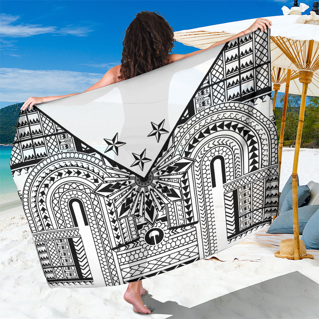 White Philippines Sun Star Sarong Igorot Tribal Inspiration LT05 One Size 44 x 66 inches White - Polynesian Pride