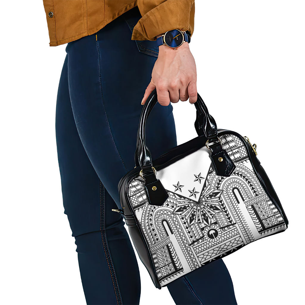 White Philippines Sun Star Shoulder Handbag Igorot Tribal Inspiration LT05 - Polynesian Pride