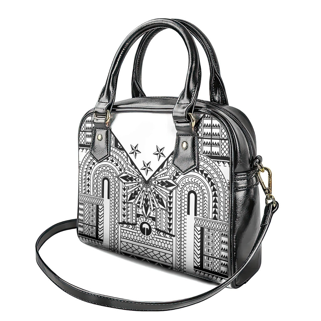 White Philippines Sun Star Shoulder Handbag Igorot Tribal Inspiration LT05 - Polynesian Pride