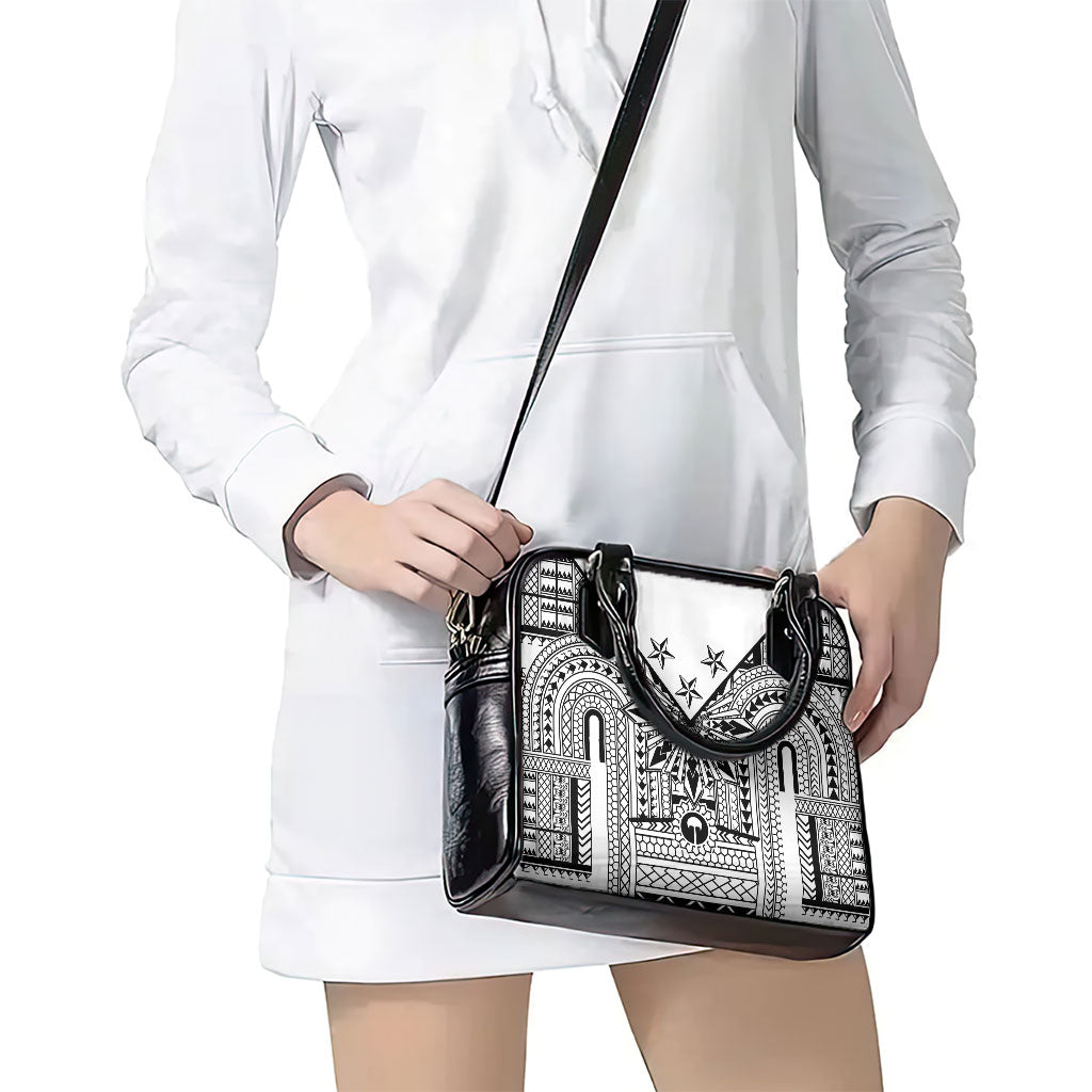 White Philippines Sun Star Shoulder Handbag Igorot Tribal Inspiration LT05 - Polynesian Pride