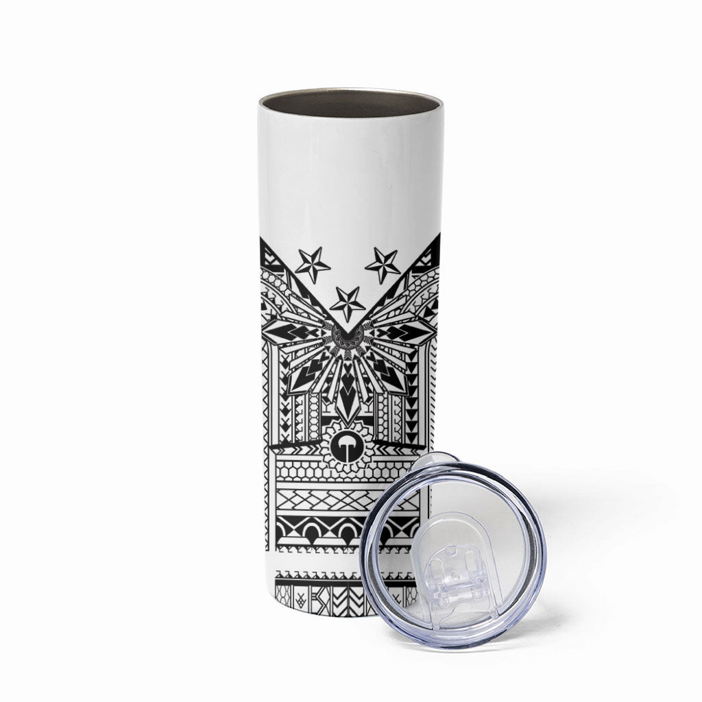 White Philippines Sun Star Skinny Tumbler Igorot Tribal Inspiration LT05 - Polynesian Pride