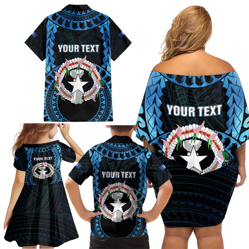 Personalized Northern Mariana Islands 78th Liberation Day Family Matching Off Shoulder Short Dress and Hawaiian Shirt