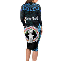 Personalized Northern Mariana Islands 78th Liberation Day Long Sleeve Bodycon Dress LT05 - Polynesian Pride