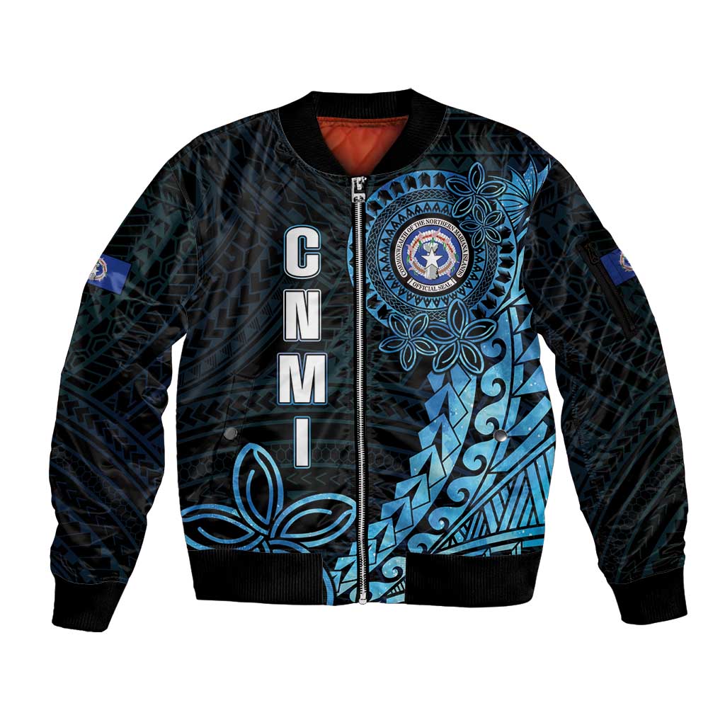 Personalized Northern Mariana Islands 78th Liberation Day Sleeve Zip Bomber Jacket LT05 Unisex Blue - Polynesian Pride