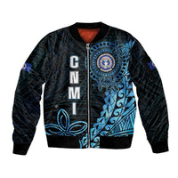 Personalized Northern Mariana Islands 78th Liberation Day Sleeve Zip Bomber Jacket LT05 Unisex Blue - Polynesian Pride