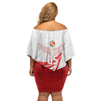 Custom Tonga Rugby 2024 Pacific Off Shoulder Short Dress Go Ikale Tahi LT05 - Polynesian Pride