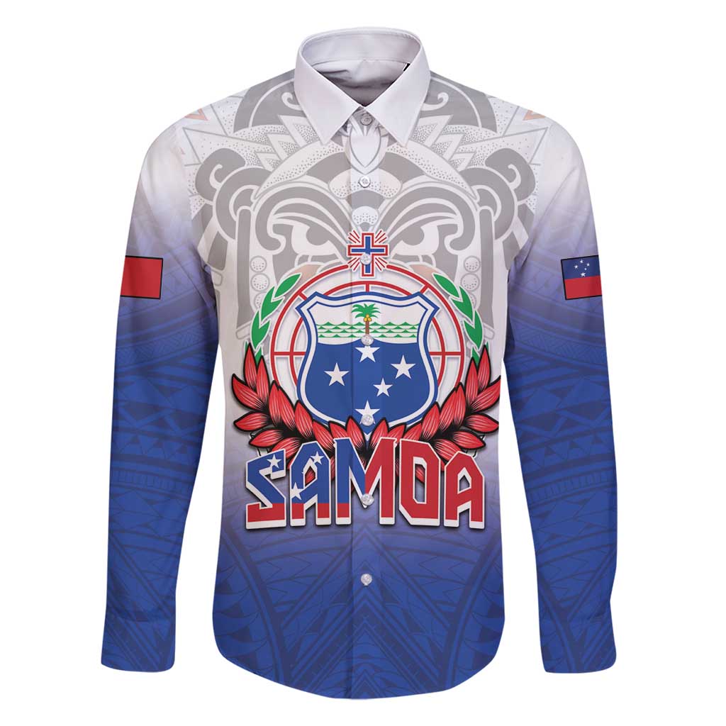 Custom Samoa Rugby 2024 Pacific Family Matching Long Sleeve Bodycon Dress and Hawaiian Shirt Go Manu Samoa