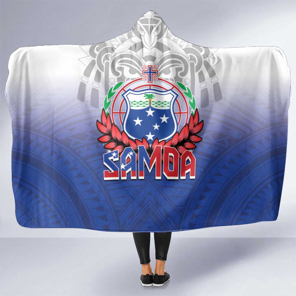 Samoa Rugby 2024 Pacific Hooded Blanket Go Manu Samoa LT05 One Size Blue - Polynesian Pride