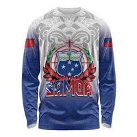 Custom Samoa Rugby 2024 Pacific Long Sleeve Shirt Go Manu Samoa LT05 Unisex Blue - Polynesian Pride