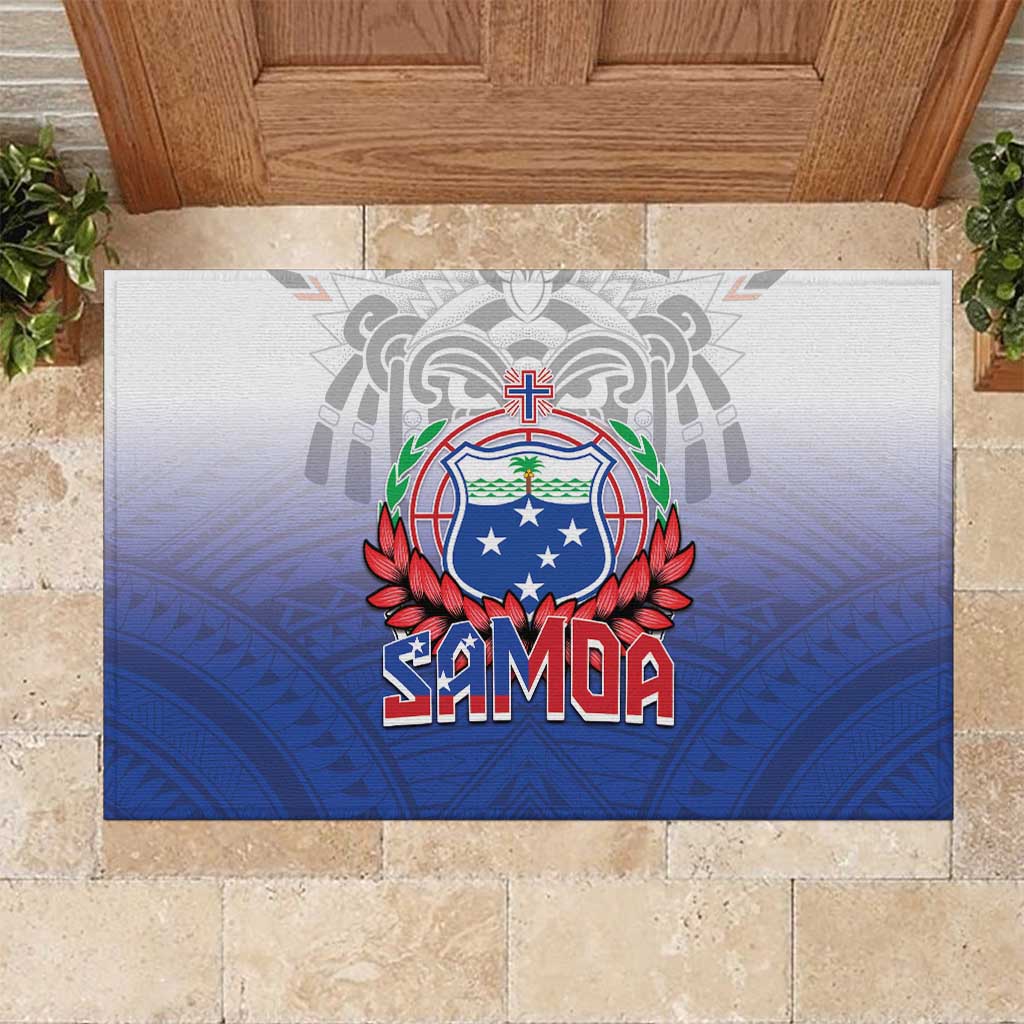 Samoa Rugby 2024 Pacific Rubber Doormat Go Manu Samoa LT05 Blue - Polynesian Pride