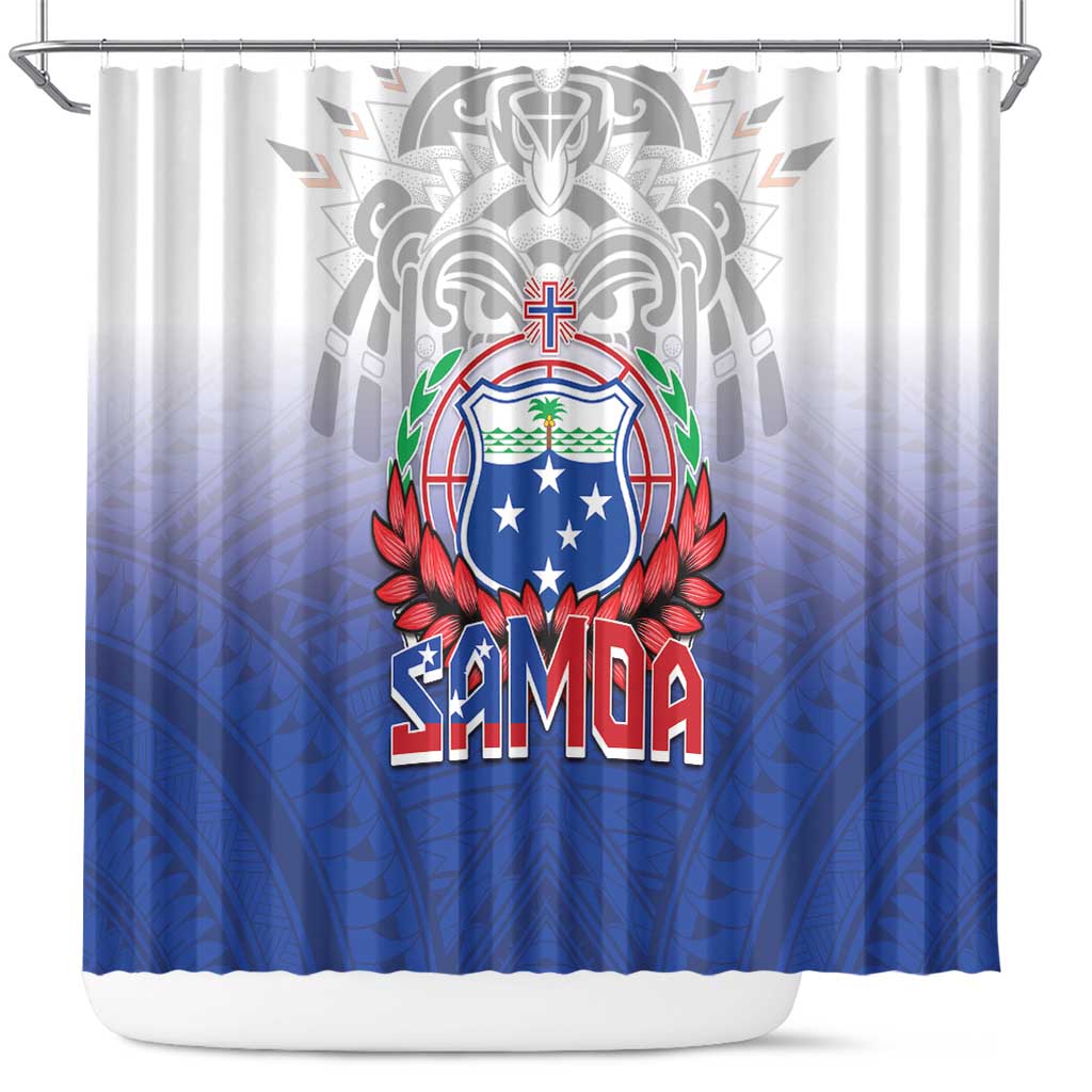 Samoa Rugby 2024 Pacific Shower Curtain Go Manu Samoa LT05 Blue - Polynesian Pride