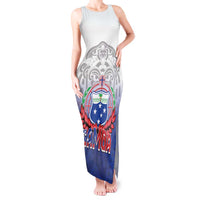 Custom Samoa Rugby 2024 Pacific Tank Maxi Dress Go Manu Samoa LT05 Women Blue - Polynesian Pride