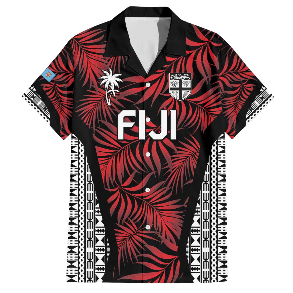 Custom Flying Fijians Rugby 2024 Pacific Family Matching Short Sleeve Bodycon Dress and Hawaiian Shirt Go Fiji LT05 Dad's Shirt - Short Sleeve Black - Polynesian Pride