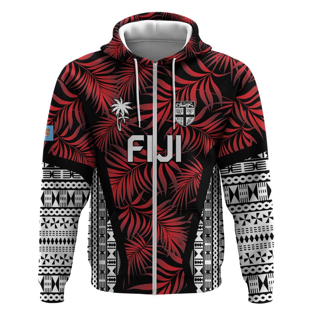 Custom Flying Fijians Rugby 2024 Pacific Hoodie Go Fiji LT05 Zip Hoodie Black - Polynesian Pride