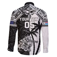 Custom New Zealand And Fiji Rugby 2024 Family Matching Short Sleeve Bodycon Dress and Hawaiian Shirt Maori Kiwi With Fijian Palm Tree LT05 - Polynesian Pride